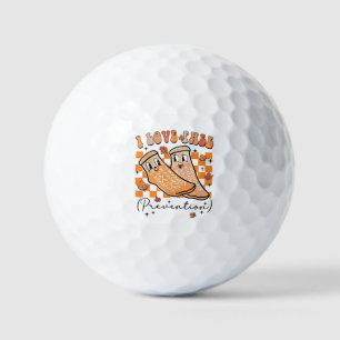 Groovy Retro I Love Fall Prevention Funny  Golf Balls
