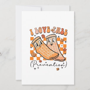 Groovy Retro I Love Fall Prevention Funny  Invitation