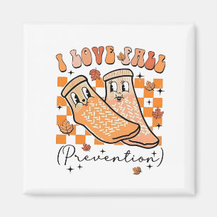 Groovy Retro I Love Fall Prevention Funny Magnet