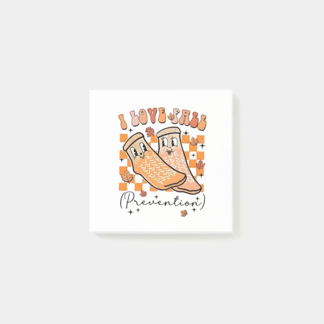 Groovy Retro I Love Fall Prevention Funny  Post-it Notes (Front)