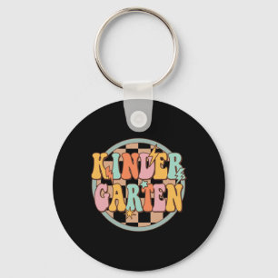 Groovy Retro Kindergarten Back To School Teacher K Key Ring