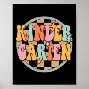 Groovy Retro Kindergarten Back To School Teacher K Poster