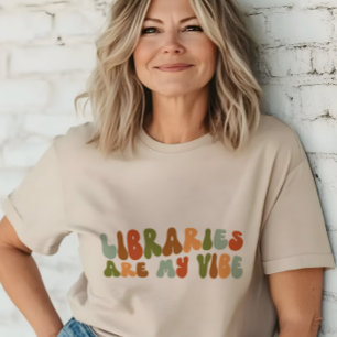 Groovy Retro Libraries Are My Vibe, Librarian Tri-Blend Shirt