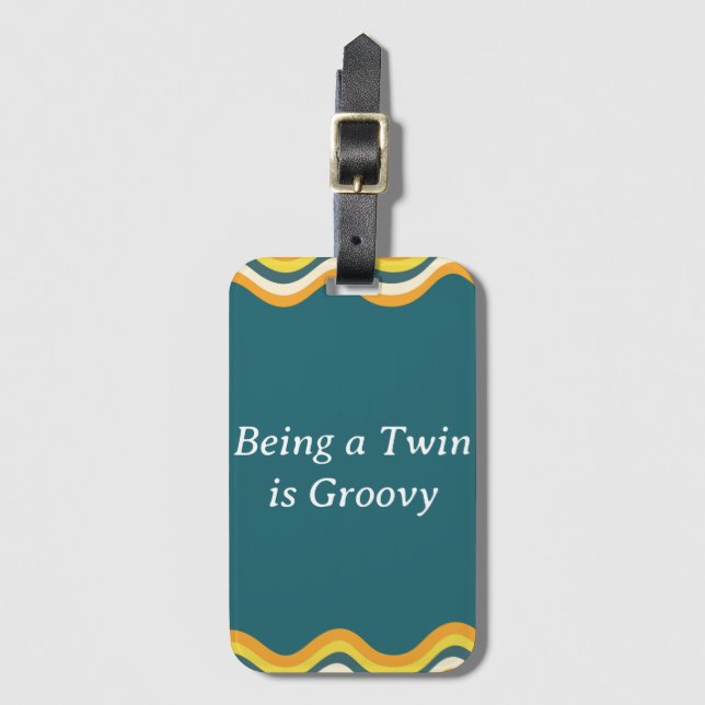 Groovy Retro  Luggage Tag (Front Vertical)