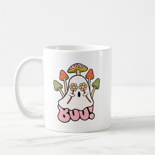 Groovy Retro Mashrooms Halloween Boo Ghost Cute  Coffee Mug