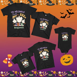 Groovy Retro Matching Family Name Halloween Ghost  Baby Bodysuit