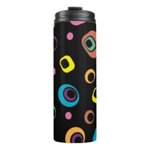 Groovy Retro Mod Colourful Geometric Thermal Tumbler
