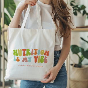 Groovy Retro Nutrition is My Vibe, Nutritionist Tote Bag