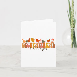 Groovy Retro Occupational Therapy Vintage Fall Lea Card