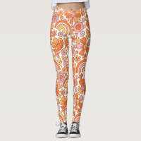  Groovy Retro Orange Florals 