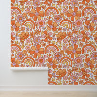  Groovy Retro Orange Florals 
