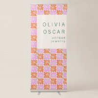 Groovy Retro Orange Pink Floral Custom