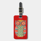 Groovy Retro Owl Luggage Tag