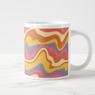 Groovy Retro Pattern Large Coffee Mug
