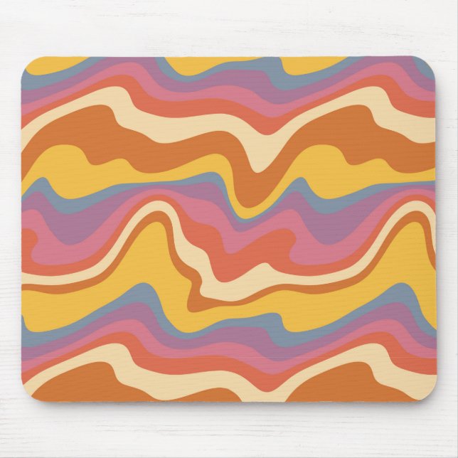 Groovy Retro Pattern Mouse Mat (Front)
