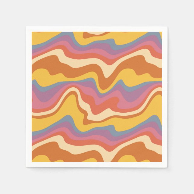 Groovy Retro Pattern Napkin (Front)