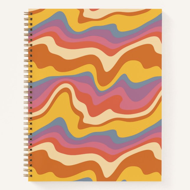 Groovy Retro Pattern Notebook (Front)