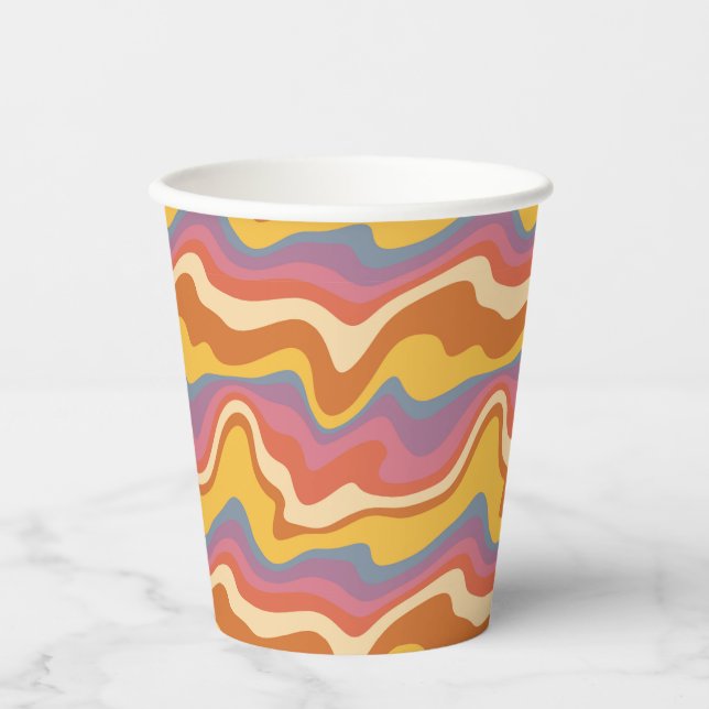 Groovy Retro Pattern Paper Cups (Front)