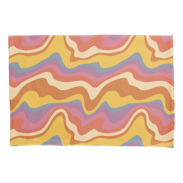 Groovy Retro Pattern Pillowcase (Front-Left)