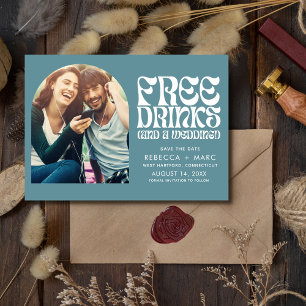 Groovy Retro Photo Wedding Save the Date
