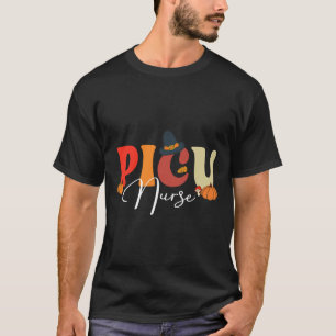 Groovy Retro Picu Nurse Fall Vibes Autumn Thanksgi T-Shirt