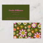 Groovy Retro Pink and Green Botanical Trendy