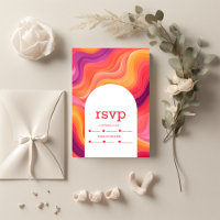 Groovy Retro Pink and Orange Arch Wedding