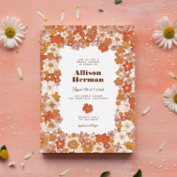 Groovy Retro Pink Orange Bridal Shower