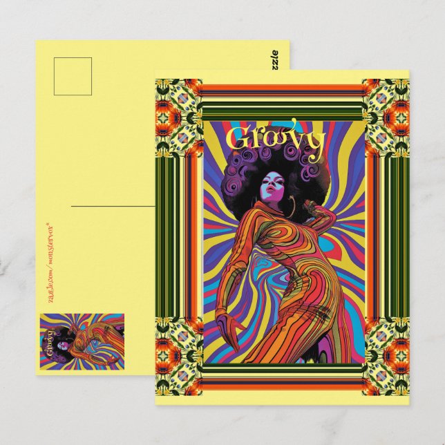 Groovy Retro Postcard (Front/Back)