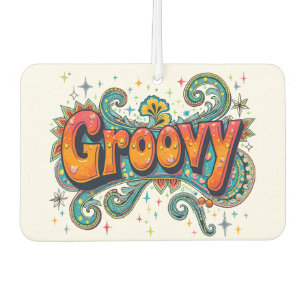 Groovy Retro Psychedelic 70s Funky Hippie Art Car Air Freshener