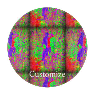 groovy retro purple hippie mermaid cutting board