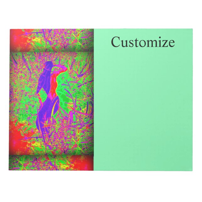 groovy retro purple hippie mermaid  notepad (Front)