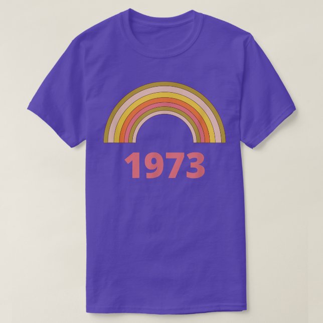 Groovy Retro Rainbow Pink Pro Choice 1973 Womens R T-Shirt (Design Front)