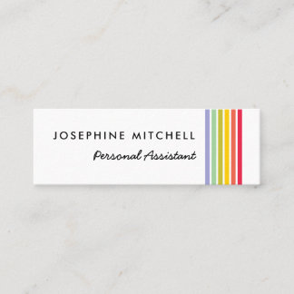 Groovy Retro Rainbow Stripe Mini Business Card