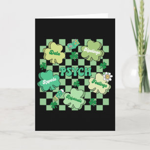 Groovy Retro School Psychologist St Patrick's Day Card