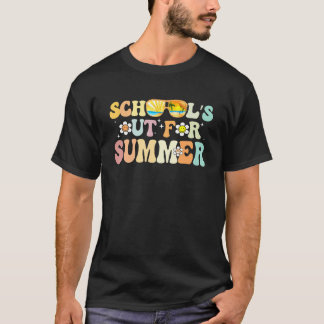Groovy Retro School s Out For Summer Last Day Of S T-Shirt