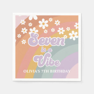 Groovy Retro seven is a Vibe Rainbow Napkin