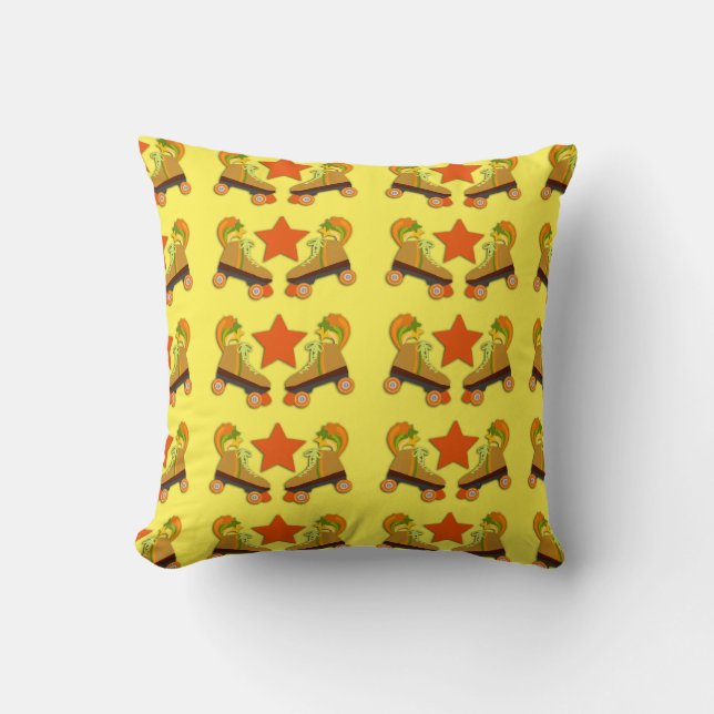 Groovy Retro Skate Pattern Cushion (Front)
