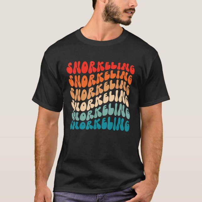 Groovy Retro Snorkelling Retro 70s Hippie Boho Wav T-Shirt (Front)