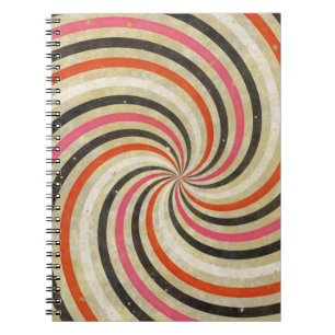 Groovy Retro Spiral Sunbeam Ray Swirl Design Notebook