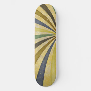 Groovy Retro Spiral Sunbeam Ray Swirl Design Skateboard