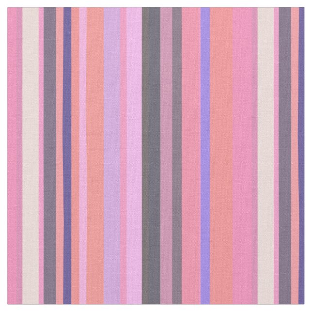 Groovy  Retro Stripe Pattern  70s Vintage Vibes Fabric (Close Up)