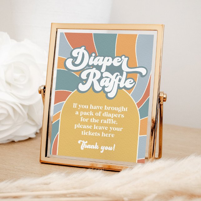 Groovy Retro Sunshine Diaper Raffle Sign (Creator Uploaded)