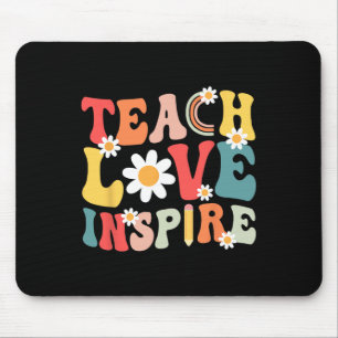 Groovy Retro Teach Love Inspire Byck To School Tea Mouse Mat