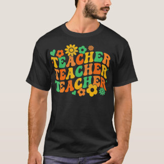 Groovy Retro Teacher Inspirational Elementary Back T-Shirt