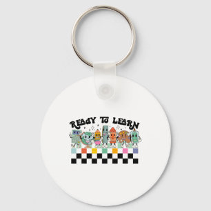 Groovy Retro Teacher Life Daisy Hippy Be Kind Ck T Key Ring