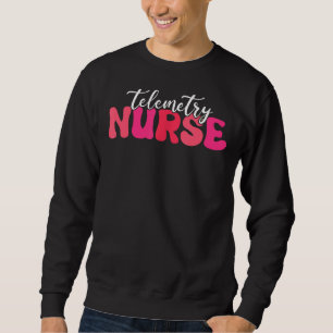 Groovy Retro Telemetry Nurse Telemetry Unit Sweatshirt