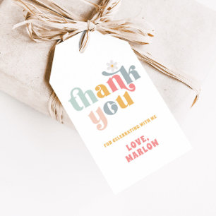 Groovy Retro Thank You Gift Tags