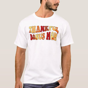Groovy Retro Thankful Bonus Mom Vintage Thanksgivi T-Shirt