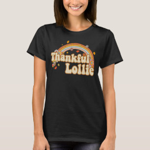 Groovy Retro Thankful Lollie Vintage Rainbow Thank T-Shirt